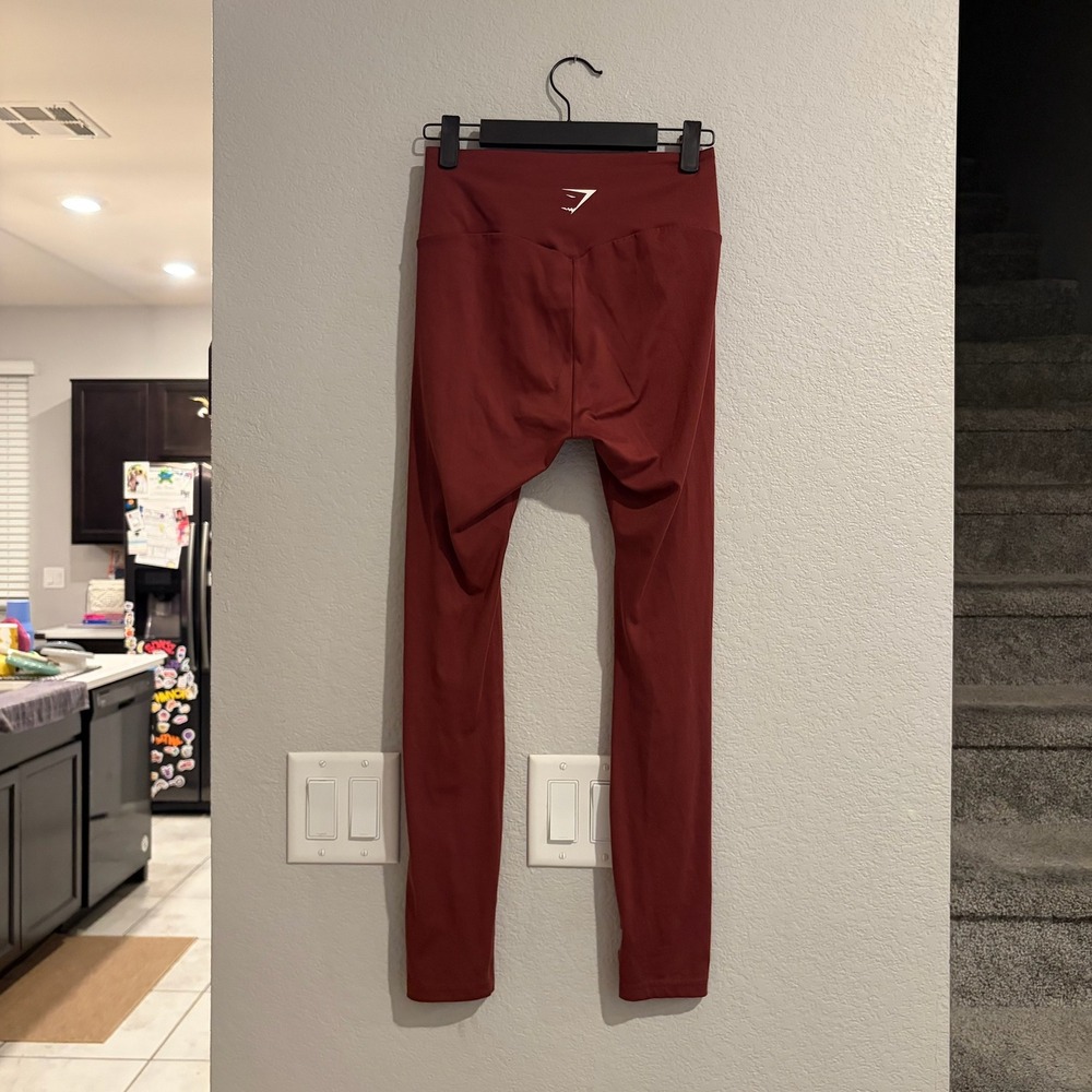Gymshark Training Leggings Red High Waisted Full Length MEDIUM - Picture 2 of 6